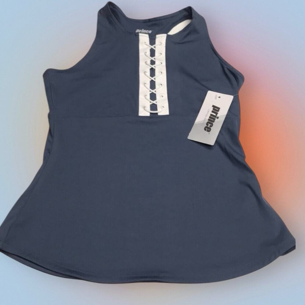 PRINCE TENNIS Women’s Small Blue Lace Up Tank Top
